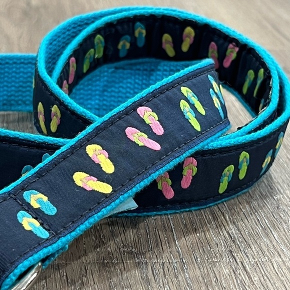 LILLY PULITZER Eliza B Size Large Flip Flop Ring Ribbon Belt Summer Spring Vacay - Picture 4 of 7